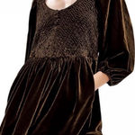 Free People Farrier Velvet Mini Dress - Brown Bear Photo 0