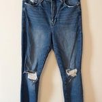 Good American Good Waist Crop Raw Edge Skinny Jeans In Blue533 Size 10/30 Photo 0