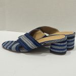 Chico's  Woven Criss Cross Block Heel Sandals Blue Slip On Size 9.5 MSRP $148 Photo 4