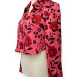 House of Harlow 1960 | S | Shades of Pink Floral Satiny Cropped Button Up Blouse Photo 4