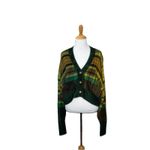 Urban Outfitters  Green Yellow Thea Fuzzy Plaid Cropped Cardigan Size XS Womens Photo 7