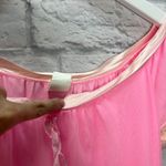Vintage Julius Nylon Sheer Overlay Nightgown Pink Short Sleeve Size M 70s Size M Photo 4