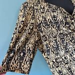 Signature By Robbie Bee XL Knot Front A Line Yellow Black 3/4 Sleeve Ethnic Midi Photo 5