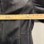 Worthington L Black Genuine Lambskin Leather Jacket Collarless Quilted Lining Photo 2