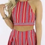 FAVLUX Red Striped Two Piece Set Photo 0