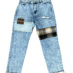 Hollister 🌟  Ultra High-Rise Mom Jeans Raw Hem Patchwork Size 31 👖 Photo 0