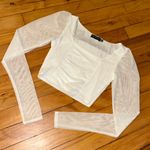 Pretty Little Thing  White Mesh Top Photo 1