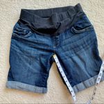 Oh Baby by Motherhood Half Belly Panel Maternity Denim Jean Shorts, S Blue Size undefined Photo 4