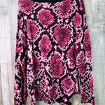 DKNY Color-block Size Large Over Sized Python Print Sweater Long Sleeve Crewneck Photo 2