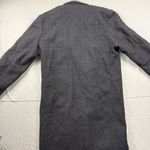 Vintage Hunters Run Wool Peacoat Women 12 Midi Black Leather Trim Winter Coat Photo 14