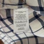 Loft 100% Cotton White & Navy Blue Plaid Button Up Shirt Women’s Size XL Photo 4