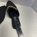Black Rhinestone Pointed Toe Mules Chain Accent SlipOn Womens Shoes Size 8 NWOT Photo 4