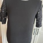 Kate Spade Lace Statement Sleeve Top Black-size 0 Photo 0