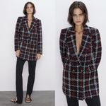 ZARA Plaid Double Breasted Blazer Photo 1