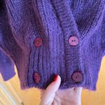 St Michael Vintage Deep Purple Mohair Blend Cardigan Sweater Button Front Medium Photo 3