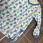 Gretchen Scott  Long Sleeve Tunic Top Blouse Floral Blue Green Cotton Medium M Photo 8