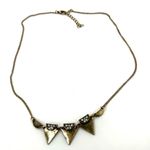 Gold tone triangle rhinestone necklace Photo 10