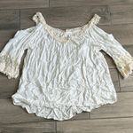 Surf Gypsy  Off-Shoulder White Lace Blouse Photo 0