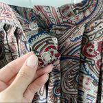 Vintage Paisley Floral Accordion Pleated Wool Blend Midi Skirt size medium M Gray Photo 5