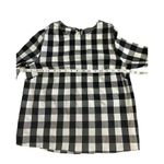 Sunday in Brooklyn  Anthropologie Blouse Black White Plaid Bell Sleeve Size XS Photo 5