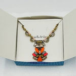 Stella & Dot  Chunky Statement Necklace Gold Coral Pink Bright Bling Rhinestones Photo 0