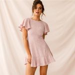 Selfie Leslie  Isabelle Angel Sleeve Empire Dress In Blush Photo 3