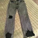 Dear John Size 26 Distressed Black Wash Straight Leg Jeans Raw Hem Grunge Y2K Photo 0