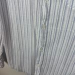 Sundry  Womens Gauzy Cotton Blue‎ Striped Button Up Shirt Sz 2 (M) Coastal Beachy Photo 2