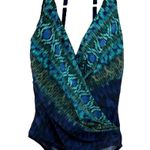 MiracleSuit Alhambra Wrapsody Tummy Control One-Piece Swimsuit Plunging Blue 14 Photo 1