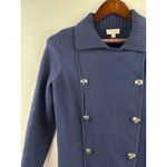 Maison Jules Women’s  Small Navy Blue Double Breasted Short PeaCoat Sweater Photo 1