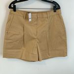 Brooks Brothers  High Waisted Cotton Shorts Tan Photo 4