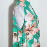 Peach Love California Green Floral Mini Dress Size Large Wedding Guest Dress Photo 3