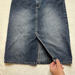 Vintage Y2K Dark Wash Faded Denim Low Rise Skirt Blue Size 2 Photo 2