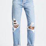 AGOLDE  90s Mid Rise Straight Fit Jeans 24 Broken Knee Casual Denim Photo 1
