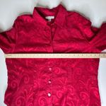 Coldwater Creek Floral Burnout Button Up Shirt Sz PXL Fuchsia Romantic Textured Photo 9