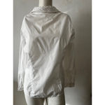 Coldwater Creek  White long sleeve lace overlay collar Button-Up Shirt Size PL 14 Photo 4