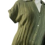 Mila Mae Midi Button Down Shirt Dress in Green Size M Photo 15