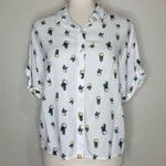 Japna  White Cactus Short Sleeves Button Down Shirt Photo 0