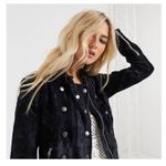 Free People  Dusk till Dawn Velvet Jacket Size XS Band Military Black Y2K Boho Photo 8