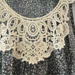 Tramp Gray Floral Sheer Sleeveless Top with Ivory Crochet Detail, Size 2X‎ Photo 2