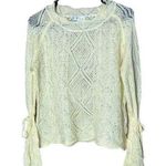 Honey & T Yellow Knit Bell Tie Sleeve Sweater Size Large Photo 0