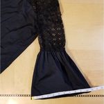 Who What Wear  Crochet Lace Blouse with Bell Sleeves Black XS Photo 6