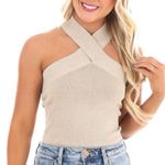 Heatherly Size M Olive Green Sleeveless V Photo 0