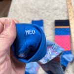 Bombas  Socks Medium Blue Floral Polka Dot Pattern Crew Socks Photo 3