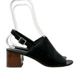 Sole Society Shawde Leather Peep Toe Block Heel Casual Sandals Black Size 9 Photo 0