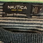 Nautica Women's Striped Long Sleeve Crew Neck Sweater Sz M Navy White Comfort Photo 6
