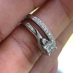 10kt White Gold Quad Princess Cut Diamond Weddind Ring Set Photo 4
