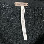 Free People Black Boho Oversized Popcorn Knit V-Neck Pullover Sweater XS Photo 12