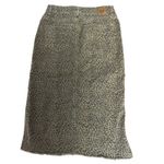 ZARA Basic Denim Leopard Print Mini Skirt Women's Size Medium Distressed Hem Photo 1