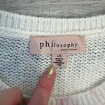 Philosophy  ivory pink floral sweater long sleeve cozy feminine size large M17 Photo 1